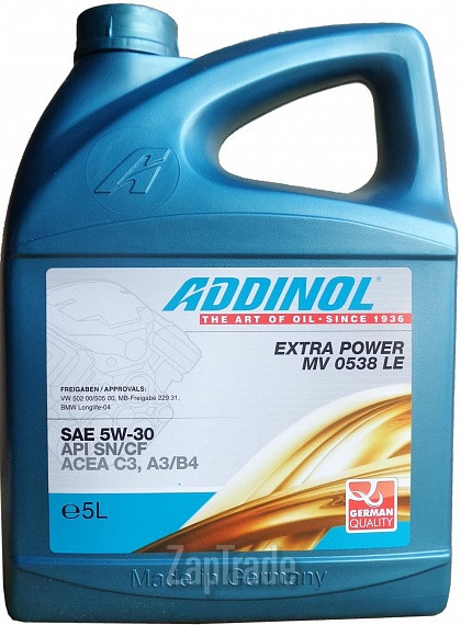 Купить моторное масло Addinol Extra Power MV 0538 LE,  в интернет-магазине в Санкт-Петербурге